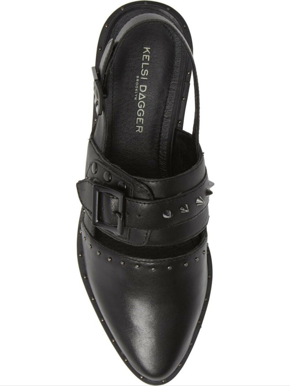 Kelsi Dagger Alex - Studded Spiked Slingback Flat Goth Shoe Size 8